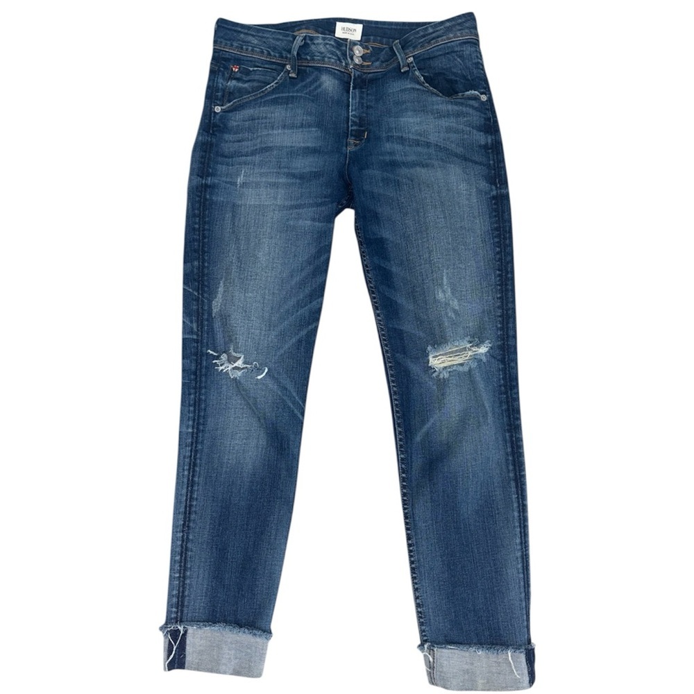 Hudson Jeans Collin Midrise Skinny Raw Hem Denim